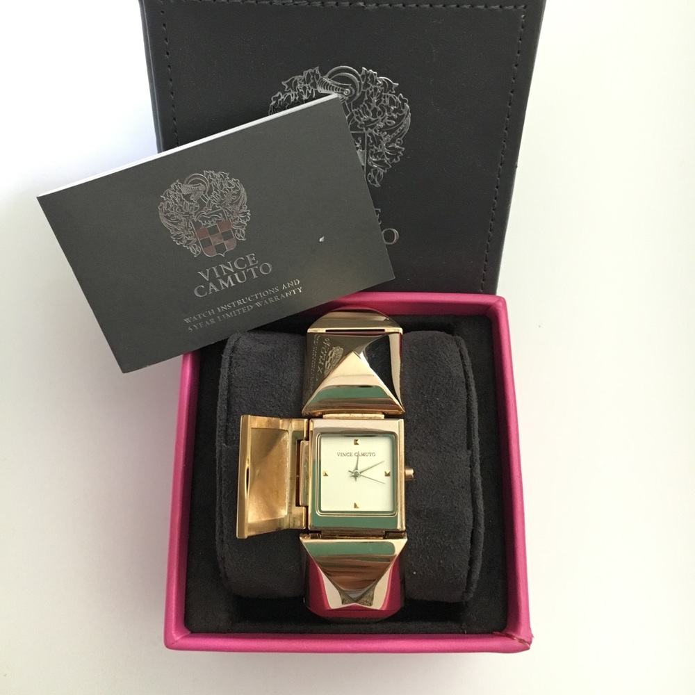Gold Pyramid Covered Bracelet Watch